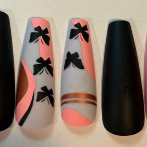 Long Pink/Black Bow